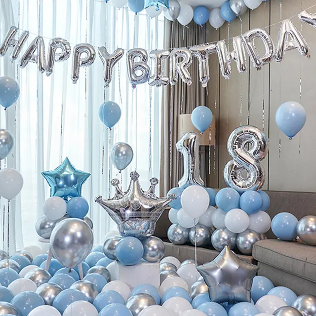 生日佈置氣球套組1組-贈送打氣筒(生日佈置派對告白求婚周歲慶生畢業
