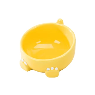 【Dido pets】陶瓷製 大口徑斜口怪獸造型寵物碗(PT145)