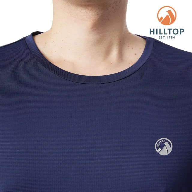 【Hilltop 山頂鳥】吸濕快乾長袖針織上衣 男款 藍｜PS15XM33ECE0