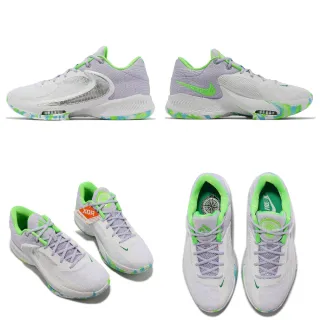 【NIKE 耐吉】Nike 籃球鞋 Zoom Freak 4 EP 芋頭紫 螢光綠 男鞋 字母哥 希臘怪物(DJ6148-101)