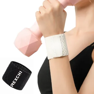 【Rexchi】超值2入組 可調整式運動腕帶 升級網孔款 親膚透氣 手腕巾(跑步 騎車 健身 運動 保護 腕帶)