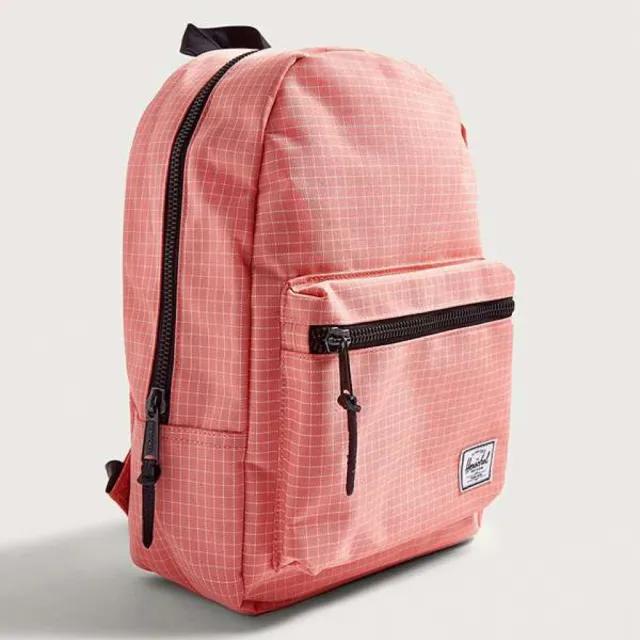 【Herschel】雙11 Grove XS 中型 粉色 白色格線 帆布 防潑水 金拉鍊 女生 背包 女包 小後背包  