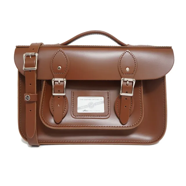 【The Leather Satchel Co.】12.5吋 英國手工牛皮劍橋包 手提包 肩背包 側肩包 多功能兩用包(栗木棕)