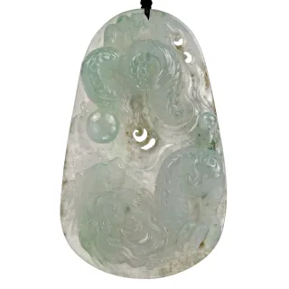 【JA-ME】天然A貨翡翠冰晴水飄花飛龍在天項鍊(年終慶/年貨節/招財開運/現貨/僅此一件)