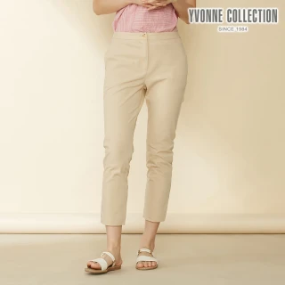 【YVONNE 以旺傢飾】出清品 出清品 彈力棉素面貼身長褲(卡其)