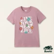 【Roots】Roots女裝-擁抱真我系列 文字設計有機棉短袖T恤(蘭花粉)
