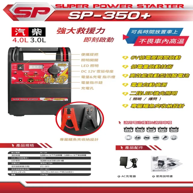 【麻新電子】救車電源 SP-350+(車麗屋)