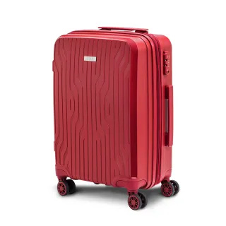 【ELLE】極輕羽量級 24吋 法式浮雕特級耐刮PP材質行李箱 EL31281(胭脂紅)