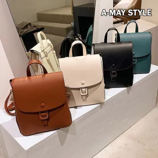 【Amay Style 艾美時尚】現貨 女包 雙肩包 文藝設計感休閒後背包(4色)