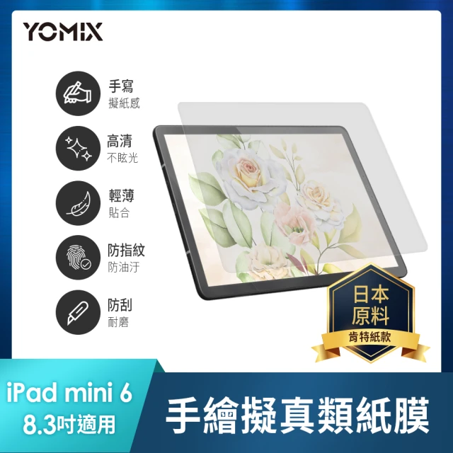 YOMIX 優迷 Apple iPad 2021 8.3吋手繪擬真類紙膜保護貼(全屏霧面/防刮耐磨/iPad mini 6)