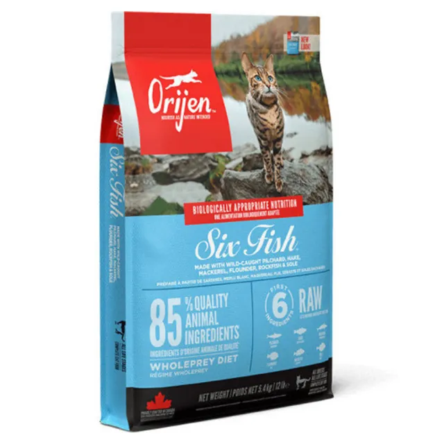 【Orijen】極緻無穀貓-六種鮮魚5.4KG(貓糧、貓飼料)