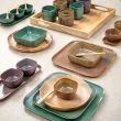 【YU Living 信歐傢居】日式陶瓷特殊釉方碗 500ml(2色任選/棕.綠色/餐碗 湯碗 沙拉碗)