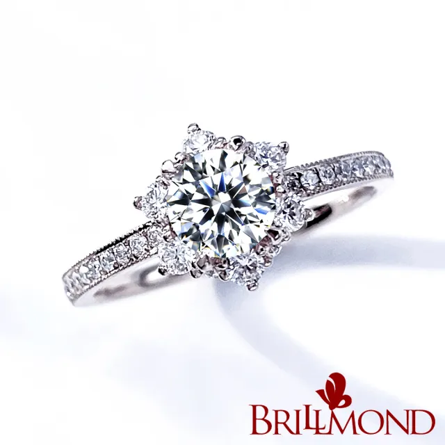 【BRILLMOND JEWELRY】GIA 天然鑽石 50分 D/VS2 3EX NONE PT950鉑金 雪花鑽戒(高規格GIA 50分無螢光主石)