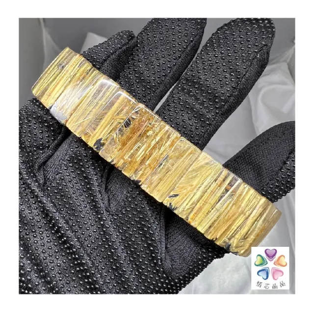【恬芯晶品】巴西天然鈦晶手排19mm能量母礦GA16(鈦晶水晶之王招財避邪燕尾版鈦母親節)