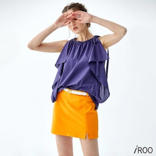 【iROO】兩側綴飾波浪棉質上衣