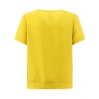 【ILEY 伊蕾】甜美亮色系斜領口造型雪紡上衣(黃色；M-XL；1232011133)