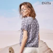 【Diffa】藍白花綁帶上衣-女