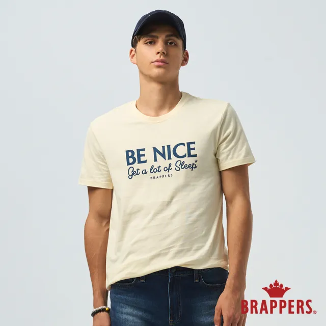 【BRAPPERS】男款 BE NICE 印花T恤(鵝黃)