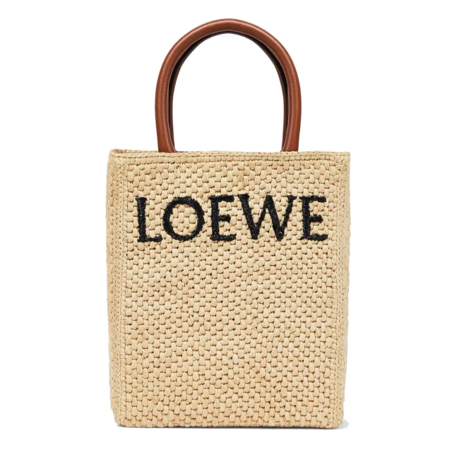 【LOEWE 羅威】Standard A5 Tote 草編 托特包 肩背包 斜背包 原色 黑色