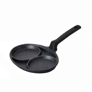 【LaCena】大理石重力鑄造兩孔煎蛋鍋 21cm(悠遊戶外)