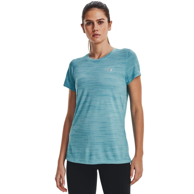 【UNDER ARMOUR】UA 女 Tech Tiger短T-Shirt _1376937-433(藍)