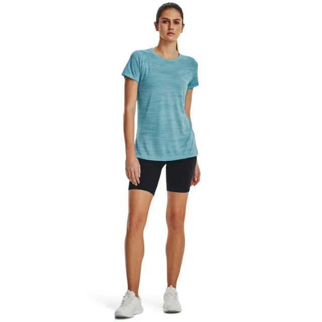 【UNDER ARMOUR】UA 女 Tech Tiger短T-Shirt _1376937-433(藍)