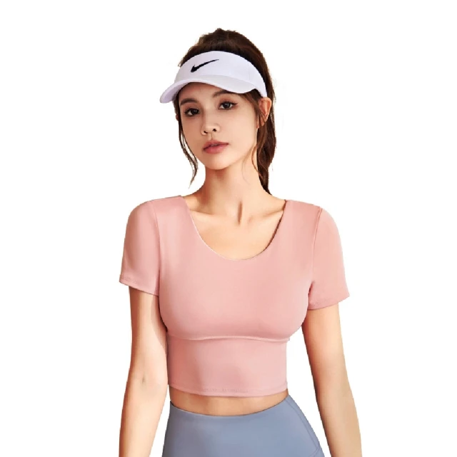 米蘭精品 瑜珈服運動上衣(美背瑜珈顯瘦運動帶胸墊速乾女運動服4色74em3)