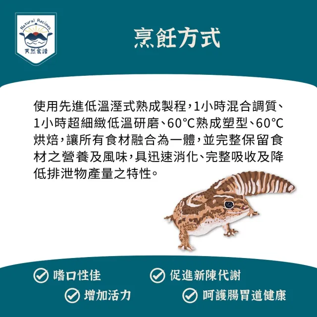 【Natural Recipes 天然食譜】守宮&蟲食爬蟲營養均衡配方濕式熟成飼料60G(豹紋守宮 肥尾守宮 睫角守宮)