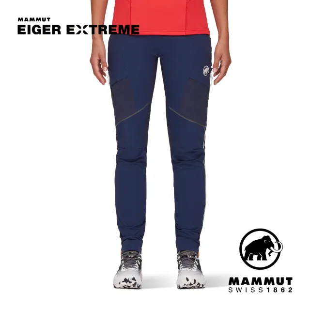 【Mammut 長毛象】Eiger Speed SO Hybrid Pants W 極限艾格防風軟殼長褲 夜藍 女款 #1021-01160