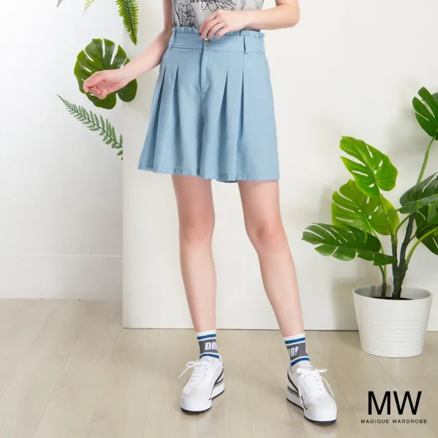 【MAGIQUE WARDROBE】打褶修身短褲(2色)