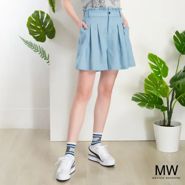 【MAGIQUE WARDROBE】打褶修身短褲(2色)