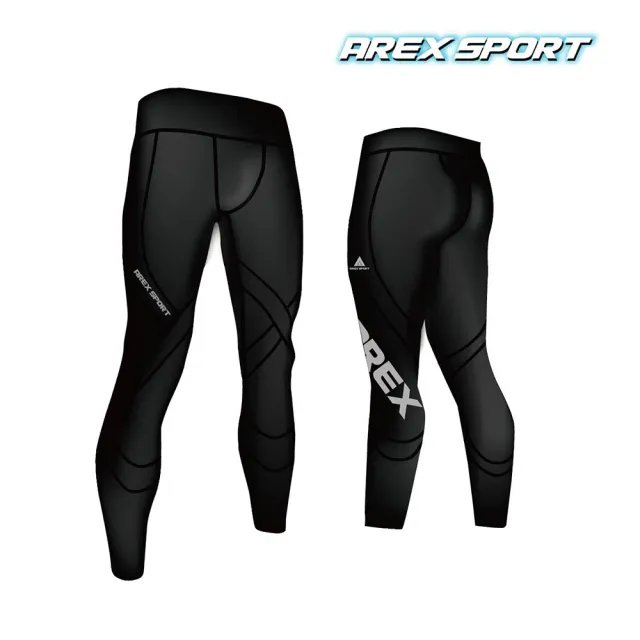 【AREXSPORT】登山壓力褲 男壓力褲 水陸褲 大碼壓縮褲 馬拉松褲 經典黑S-2L台灣製(登山馬拉松壓縮褲)
