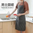 【茉家】韓版經典條紋款防油污好清洗圍裙(2入)
