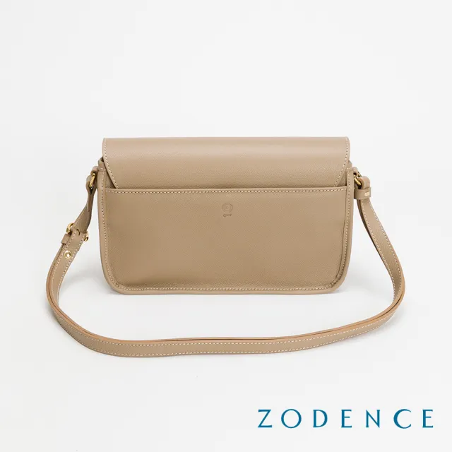 【ZODENCE 佐登司】RENEE進口真皮水滴釦長型斜背包(駝)