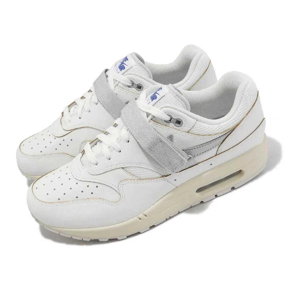 NIKE 耐吉】休閒鞋Air Max 1 PRM 男鞋白灰Time Warp 氣墊束帶(FJ5472