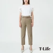 【T.Life】韓系修身直筒西裝九分褲-附皮帶(2色)