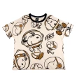 【SNOOPY 史努比】史努比太空探險女寬版短袖T恤(卡其/白)