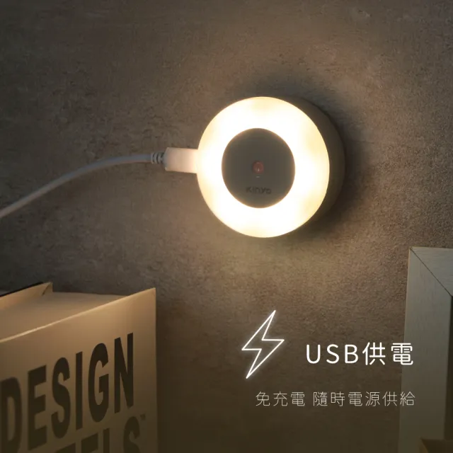 【KINYO】USB光控感應燈(小夜燈 走廊燈 SL-4380)