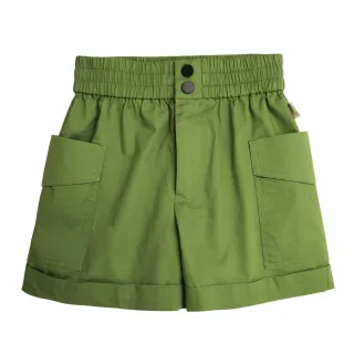 【Crocodile Junior 小鱷魚童裝】『小鱷魚童裝』反摺造型俏麗平織短褲(產品編號 : C63650-04-小碼款)