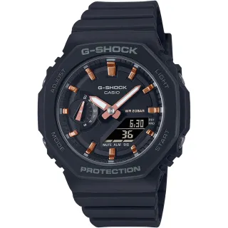 【CASIO 卡西歐】G-SHOCK WOMEN 小防護構造雙顯錶 禮物 開學(GMA-S2100-1A/速)