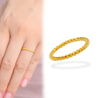 【福西珠寶】9999黃金戒指 麻花捲戒指(金重0.50錢+-0.05錢)