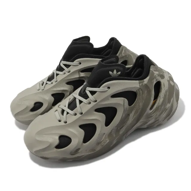adidas 愛迪達 休閒鞋 adiFOM Q 大理石紋 綠 黑 洞洞鞋 鏤空 可拆卸 三葉草 男鞋 愛迪達(GW2218)
