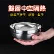 【BOBOLIFE】304不鏽鋼雙層隔熱碗 直徑18cm 5入(不鏽鋼碗 防燙碗 雙層防燙碗)