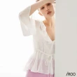 【iROO】單邊唇口袋粉短裙