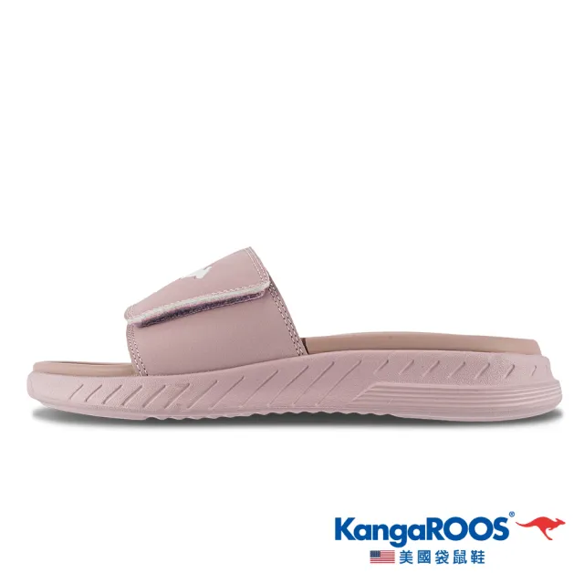 【KangaROOS】女 HYPER SLIDE 厚底 增高 Q彈避震 舒適涼拖鞋(粉-KW31923)