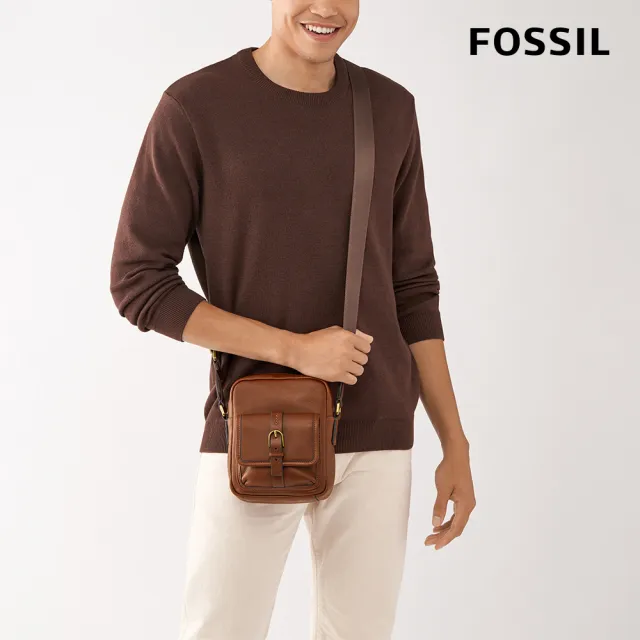 【FOSSIL 官方旗艦館】Camden 真皮單肩旅行小包-咖啡色 MBG9600210