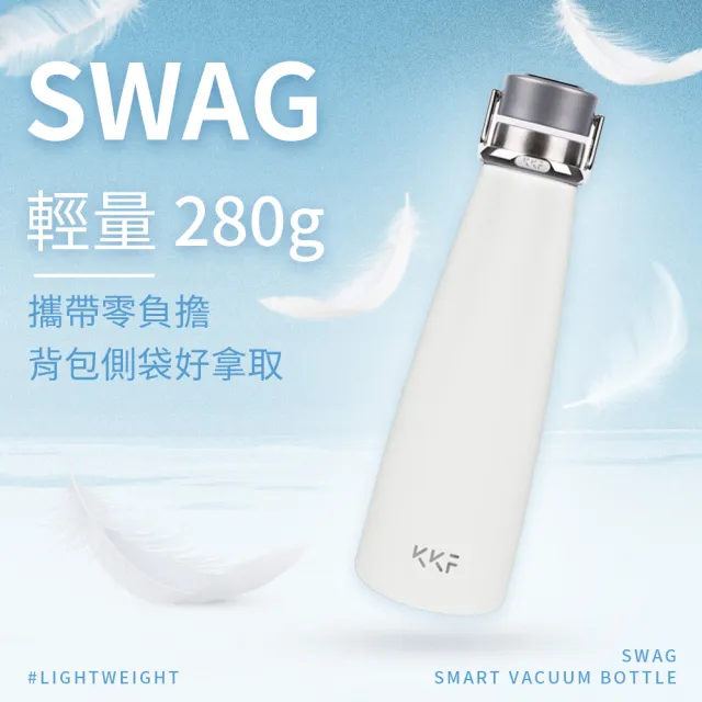 【KKF 吻吻魚】SWAG 智能保溫杯 475ml 兩入組(杯蓋顯溫、316不鏽鋼、防漏、附精美包裝)(保溫瓶)