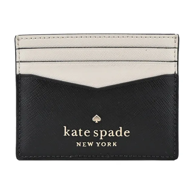 【KATE SPADE】防刮拼色六卡名片夾(黑/白)