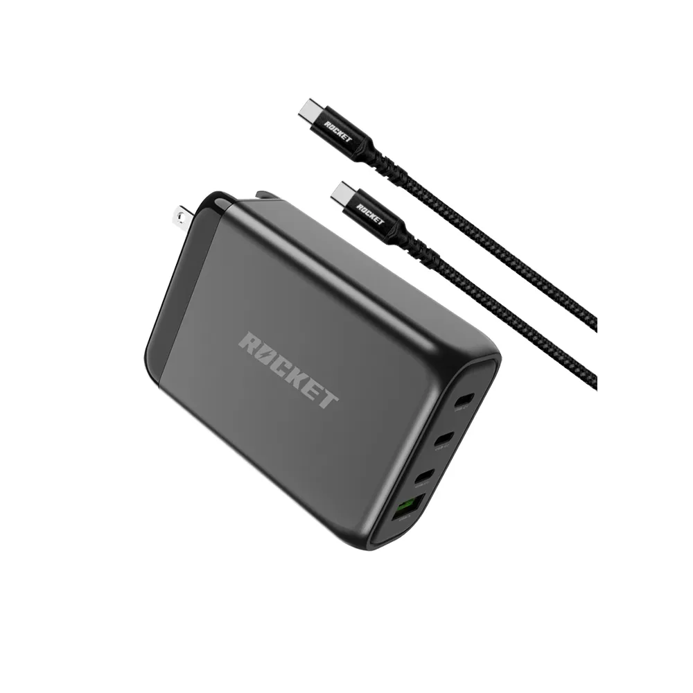【Rocket Power】R4 快充四孔充電器 130W GaN PD(iPhone15/MacBook筆電PD/Switch)
