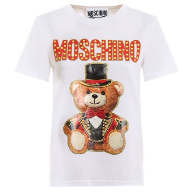 【MOSCHINO】泰迪熊圓領 短袖T恤-白色(XXS號、XS號)